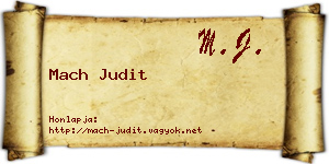 Mach Judit névjegykártya